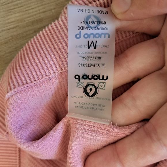 Ribbed High Neck Tank Top Pink Size M - Picture 4 of 5